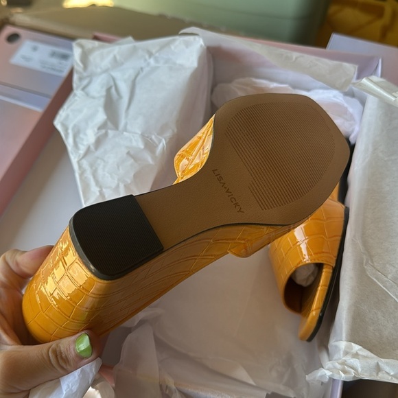 Lisa Vicky Adore Yellow Gold Faux Crocodile Snake Platform Wedges 9 - Picture 3 of 3